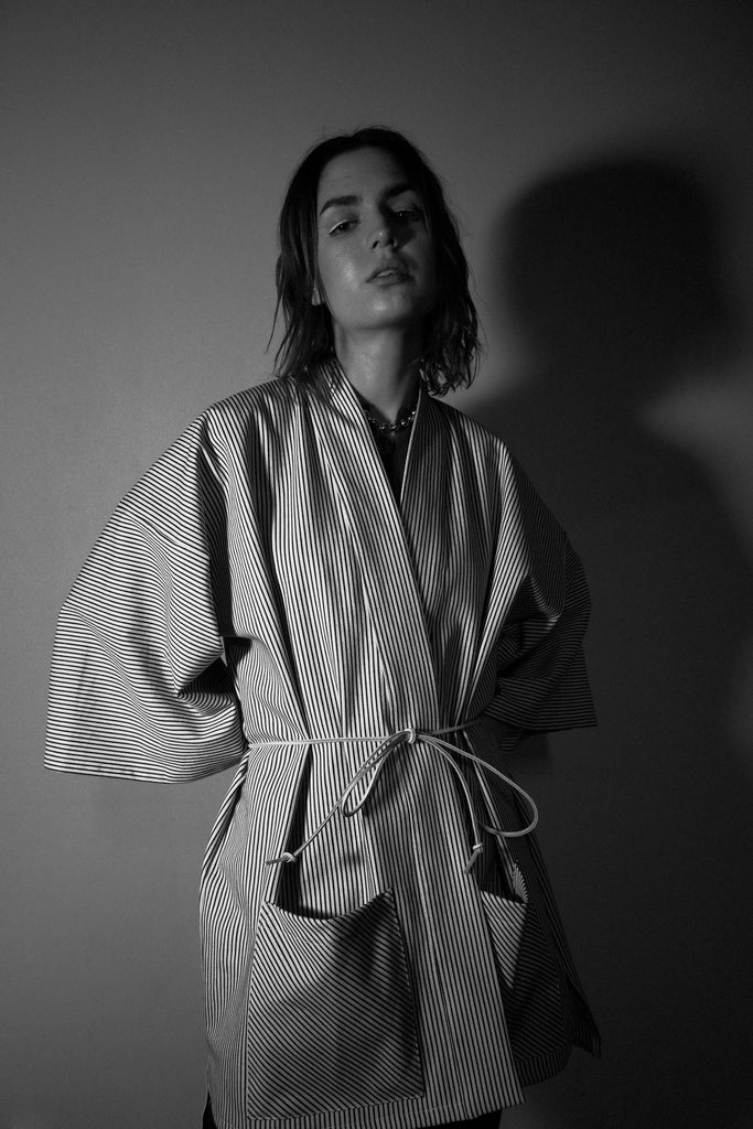 Mod. 14 - Pinstripe Denim Kimono