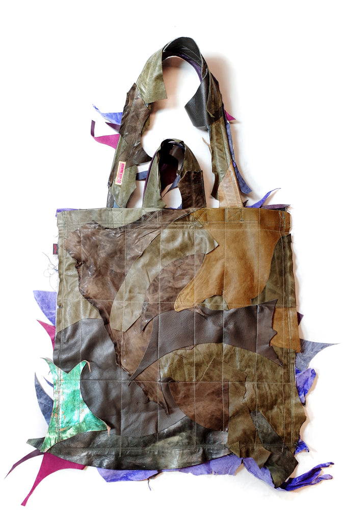 Acc. 2 Col. 4 - Large Olive/Purple Leather Tote
