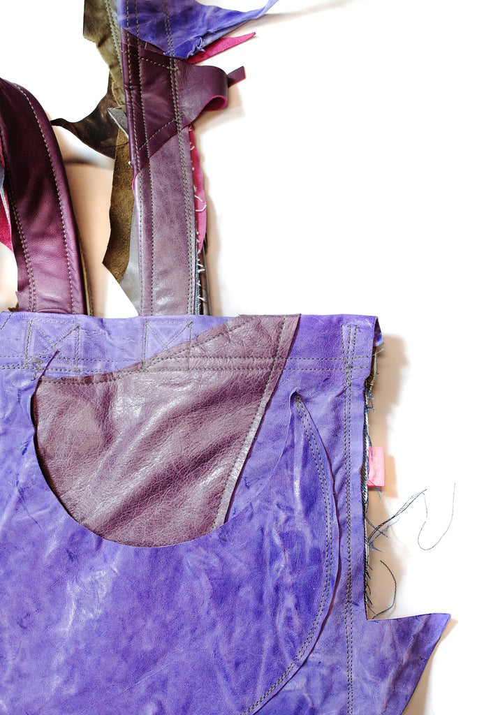 Acc. 2 Col. 4 - Large Olive/Purple Leather Tote
