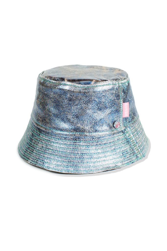 Acc. 17 Col. 8 - POCHE Leather Hat - Blue Steel