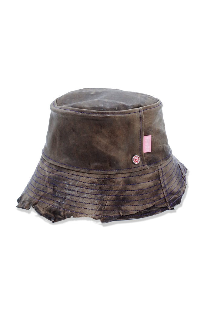 Acc. 17 Col. 4 - POCHE Leather Hat - Brown
