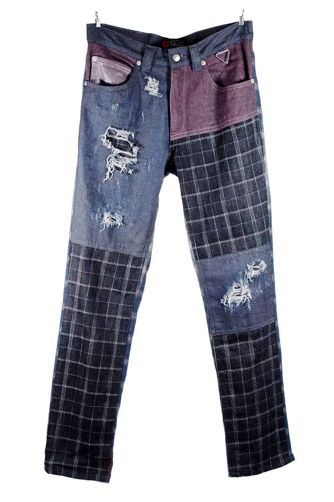Mod. 8B - Patchwork Flannel / Denim Jeans