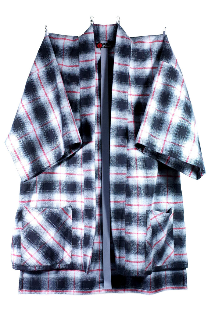Mod. 14 - E/PIL Grey/Red Plaid Kimono
